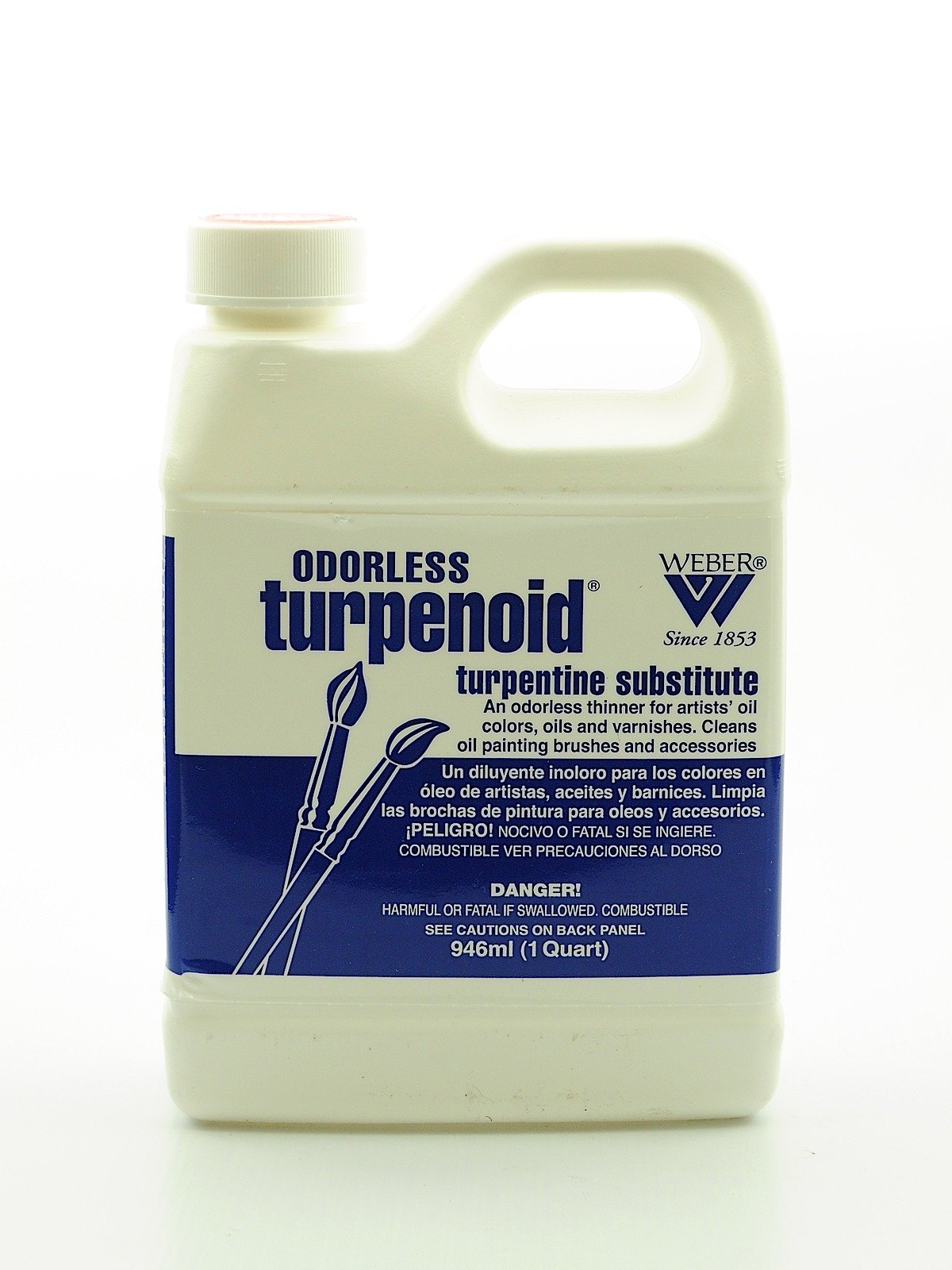 Weber Odorless Turpenoid, Artist Paint Thinner and Cleaner, 946ml