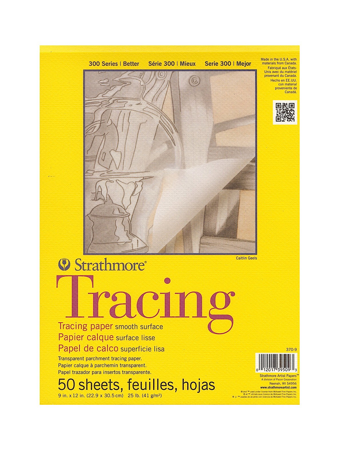 Strathmore Tracing Paper Pad 300 Series Tape Bound 14 x 17in