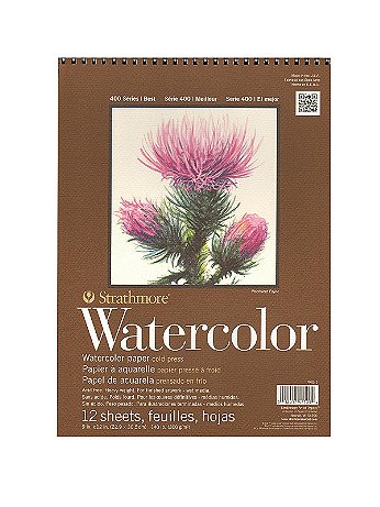 Strathmore - 400 Series Watercolor Pad - 9 in. x 12 in., Spiral Pad of 12