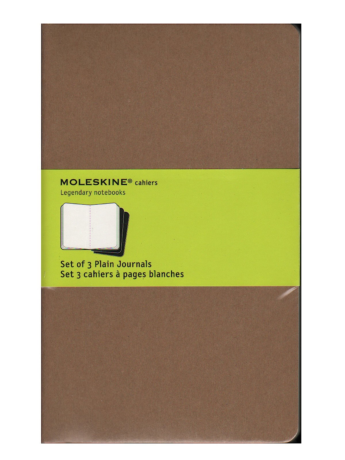 Moleskine Cahier Journal (Set of 3), Large, Plain, Kraft Brown