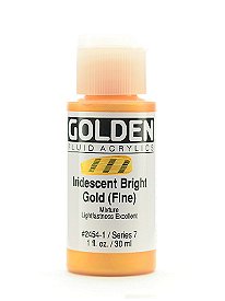 Golden : Fluid Acrylic Paint : 30ml (1oz) : Silver Fine Iridescent