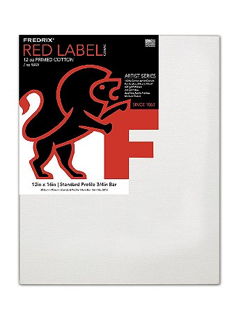 Fredrix - Red Label Standard Stretched Cotton Canvas - 12 in. x 16 in., Each