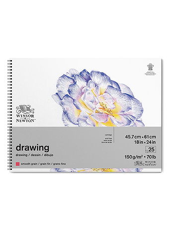 Winsor & Newton - Drawing Pads (Wirebound) - Smooth, 18 in. x 24 in., 25 Sheets