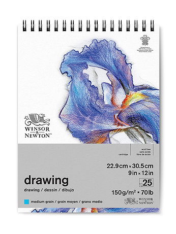 Winsor & Newton - Drawing Pads (Wirebound) - Medium, 9 in. x 12 in., 25 Sheets