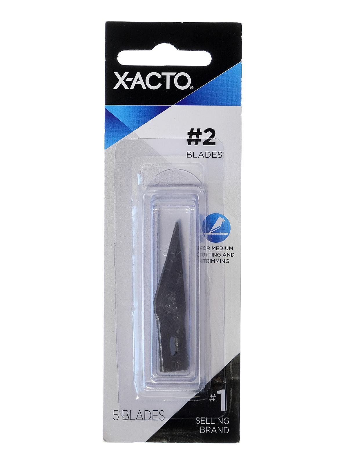  X-Acto X202 No. 2 Large Fine Point Blades (Pack of 5); For  Precision Cutting of Medium to Heavy Weight Materials; Easily Cuts Wood,  Paper, Plastic, Metal, Film and Acetate : Office