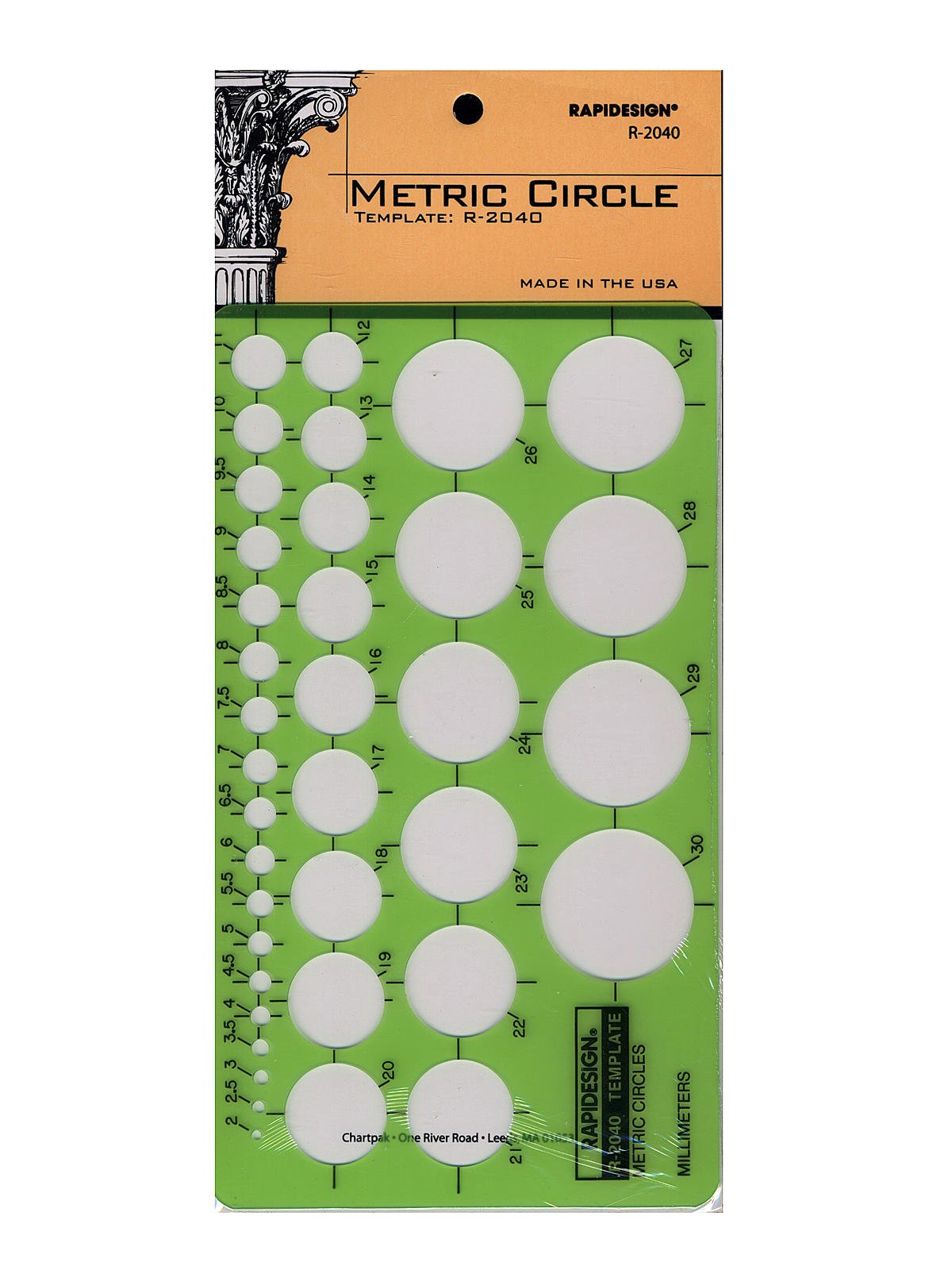 Circle Drafting Templates metric circles 37 circles