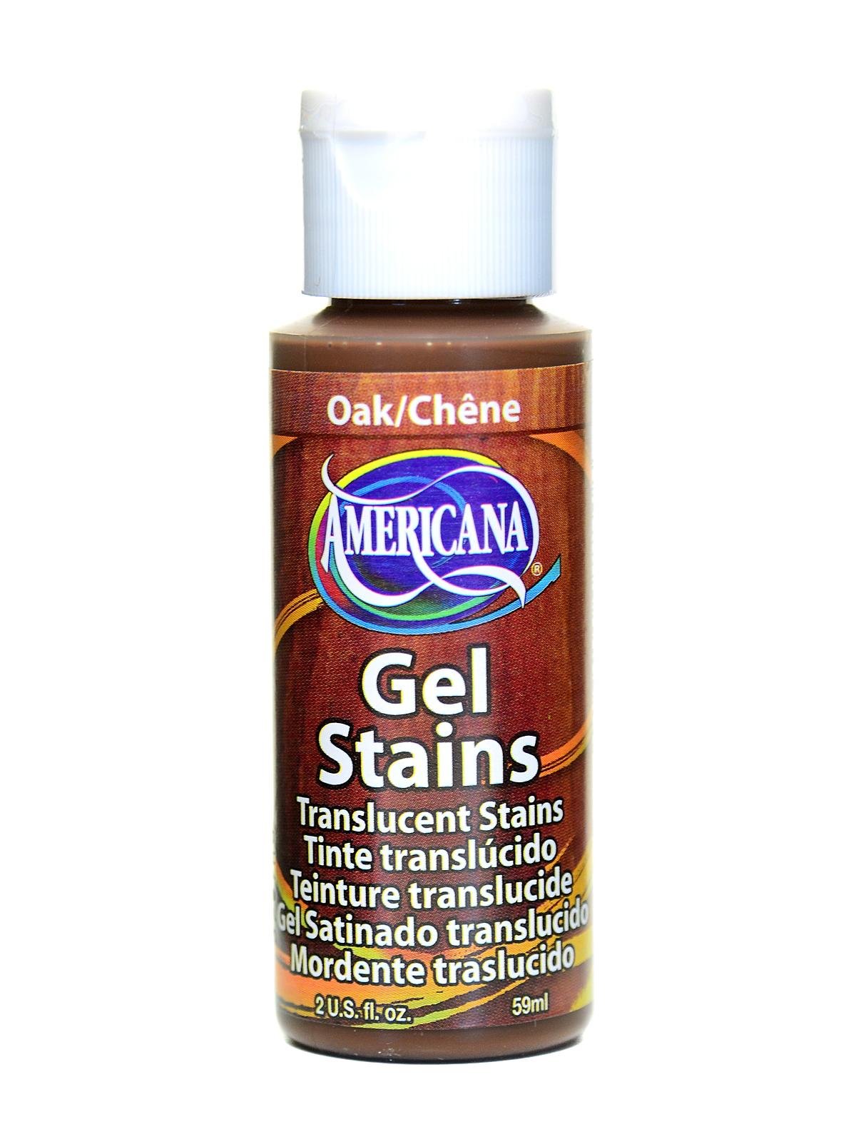 Americana Gel Stain Wood Stain Paint 3-Pack, Wood Tint Colors Walnut, Oak, Maple, 2-Ounce, with Foam Brushes for Gel Stain Paint, Brown