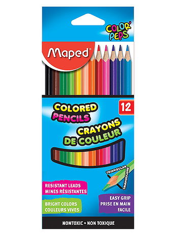 Maped - Triangular Colored Pencil Sets - Assorted Set of 12