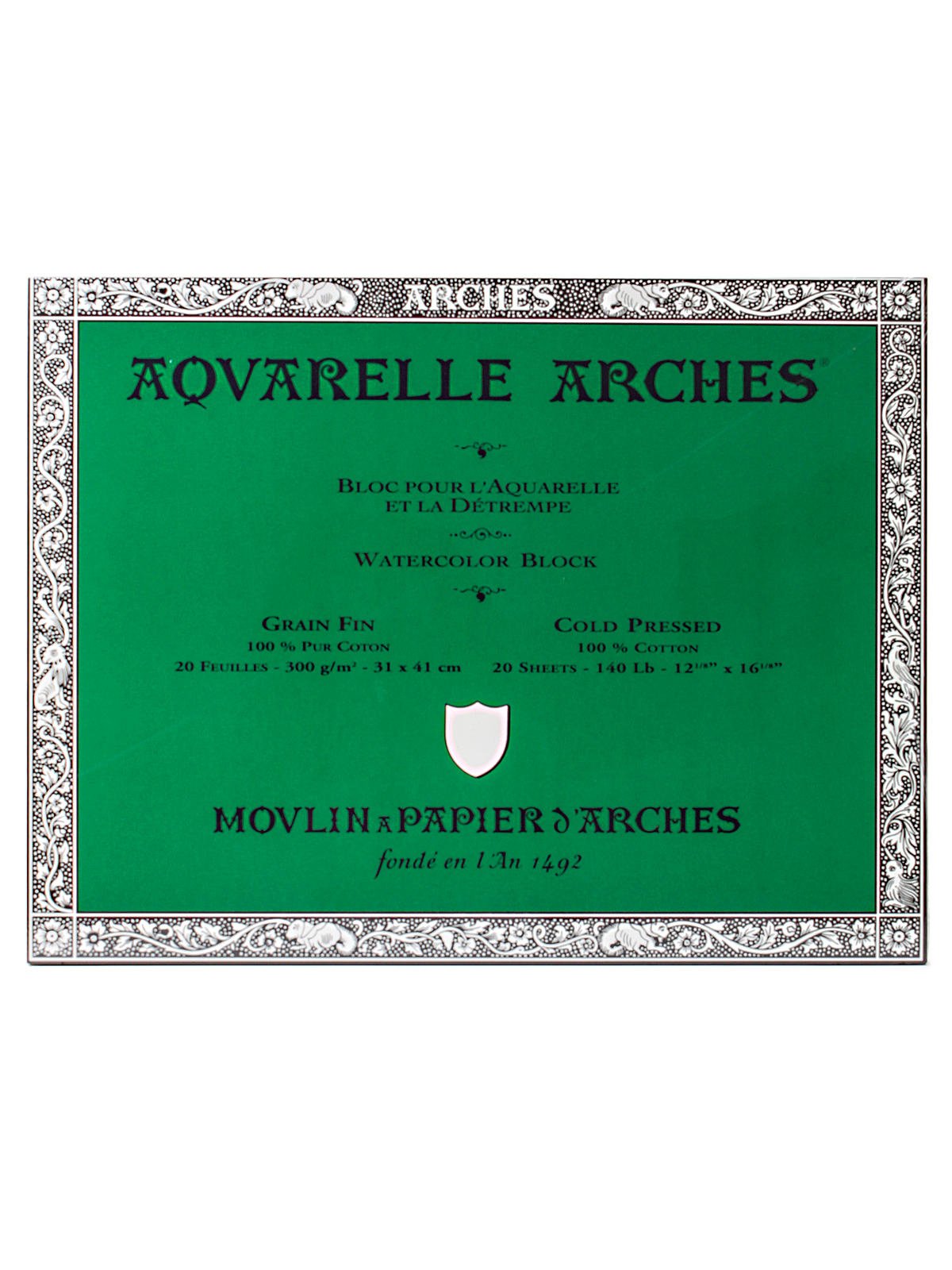 Arches 300 lb. Watercolor Block, Cold-Pressed, 12 x 16 