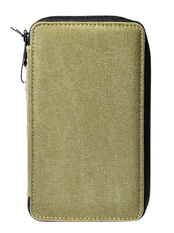 Global Art - Canvas Pencil Cases - Olive, Holds 48 Pencils