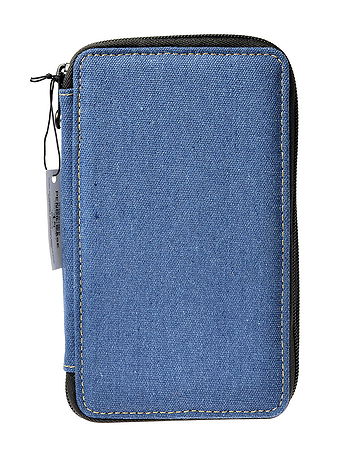 Global Art - Canvas Pencil Cases - Denim, Holds 48 Pencils