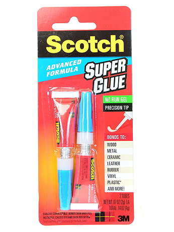 Scotch - Advanced Formula Super Glue No Run Gel with Precision Tip - 0.07 oz., Pack of 2, AD122