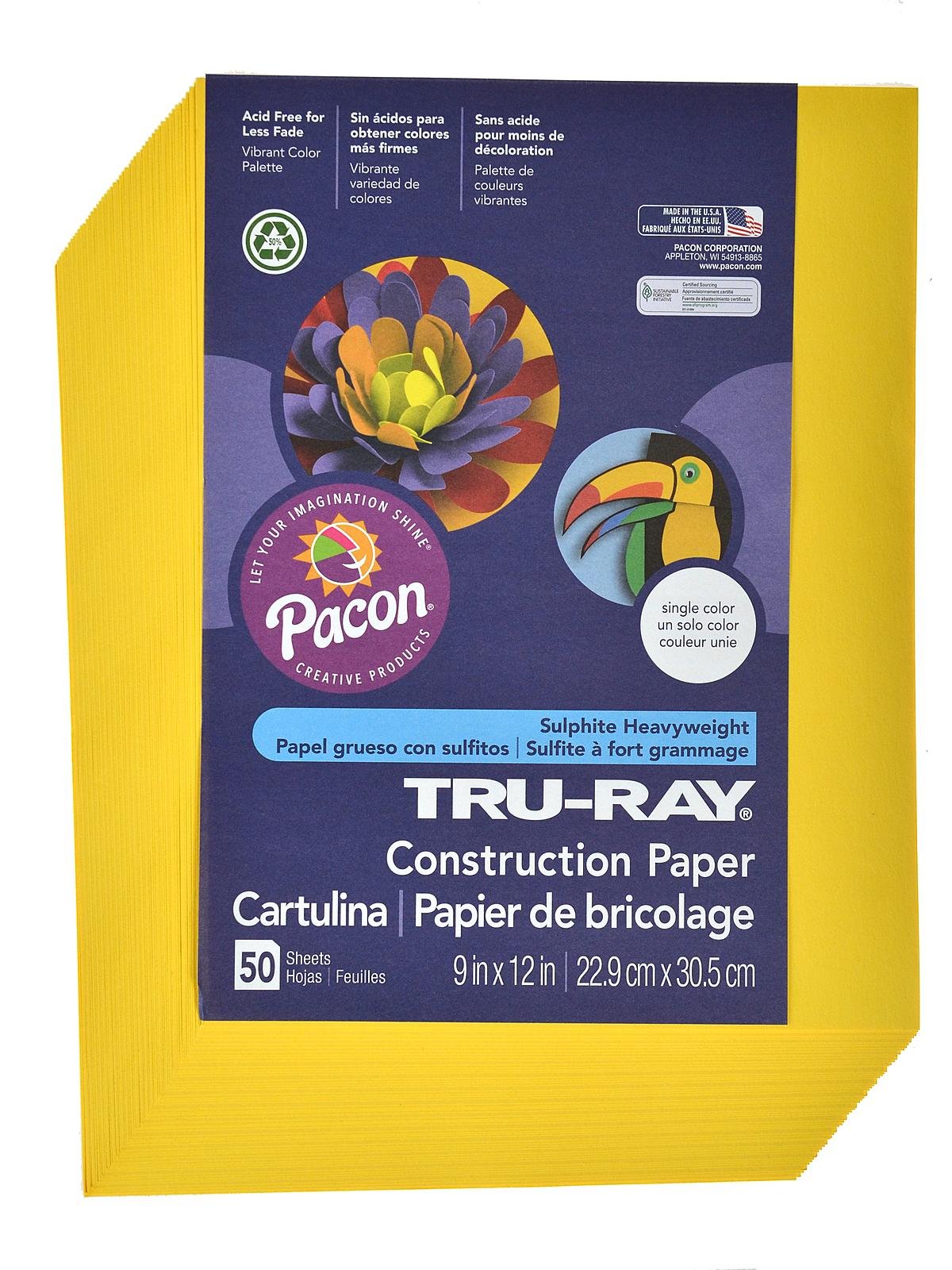 Tru-Ray 12 x 18 Construction Paper, Gray, 50 Sheets (P103059)