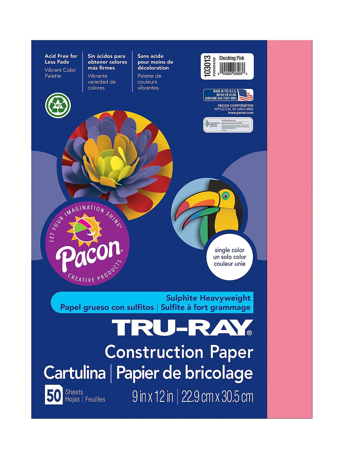 Pacon Tru-Ray 18 x 24 Construction Paper Black 50 Sheets