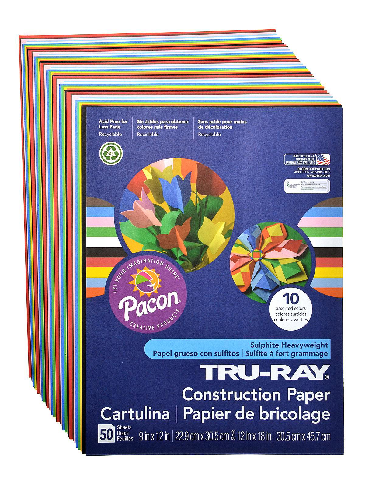 Tru-Ray 12 x 18 Construction Paper, Royal Blue, 50 Sheets (P103049)