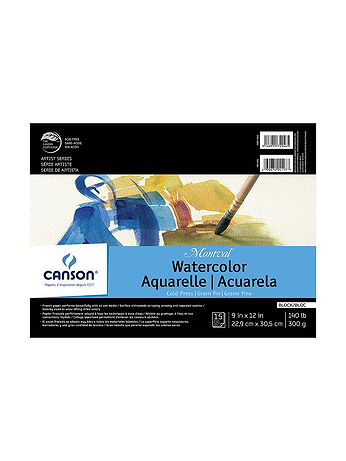 Canson - Montval Watercolor Paper - 9 in. x 12 in., Block of 15, 140 lb. Cold Press