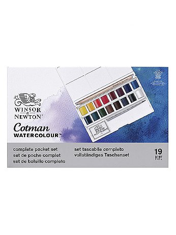 Winsor & Newton - Cotman Water Colour Deluxe Sketchers' Pocket Box - 16 Color Set