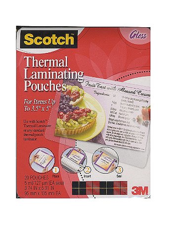 3M - Thermal Laminating Pouches - 3 11/16 x 2 3/8 in. (Business/ID Cards), TP5851-20