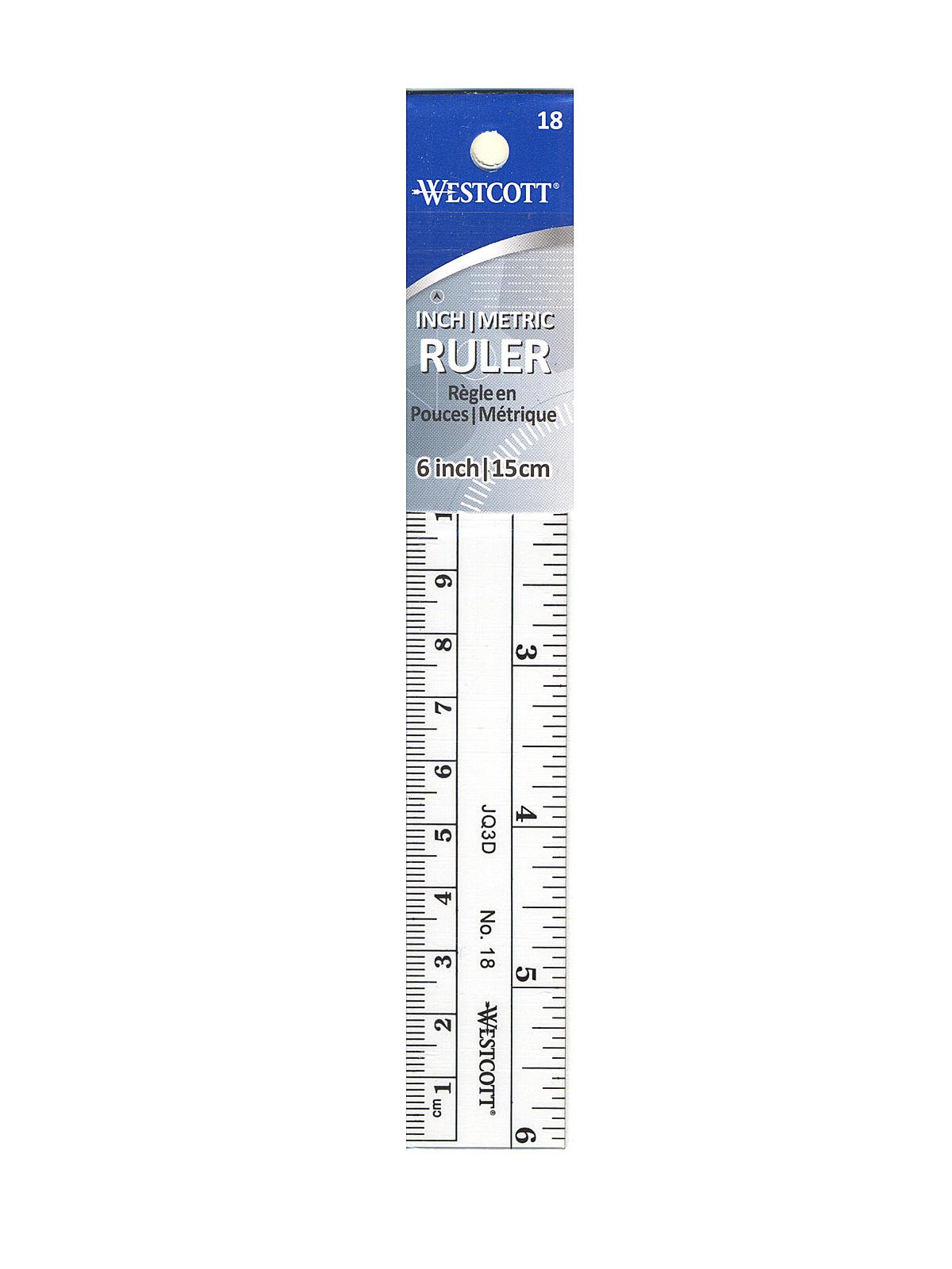 18 C-Thru Plastic Inch & Metric Ruler, Made in USA