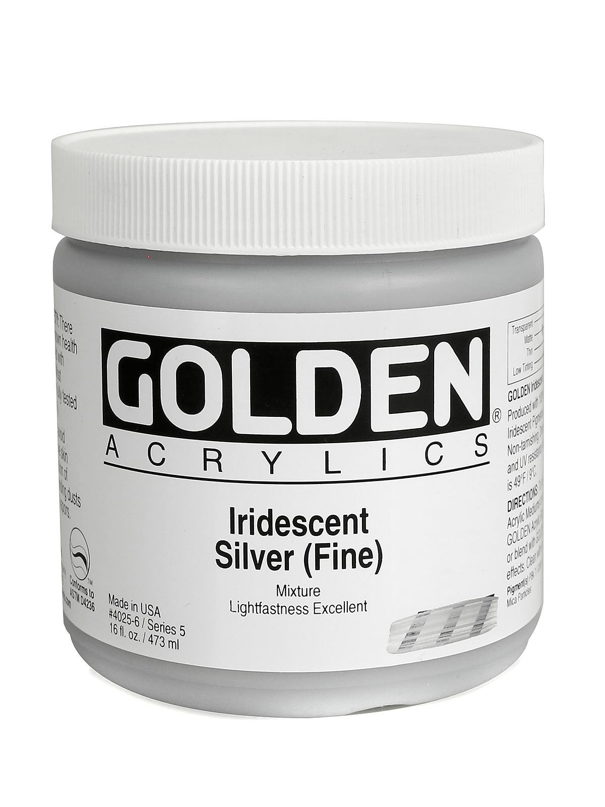 Golden Fluid Acrylics Iridescent Silver (Fine) 16 oz