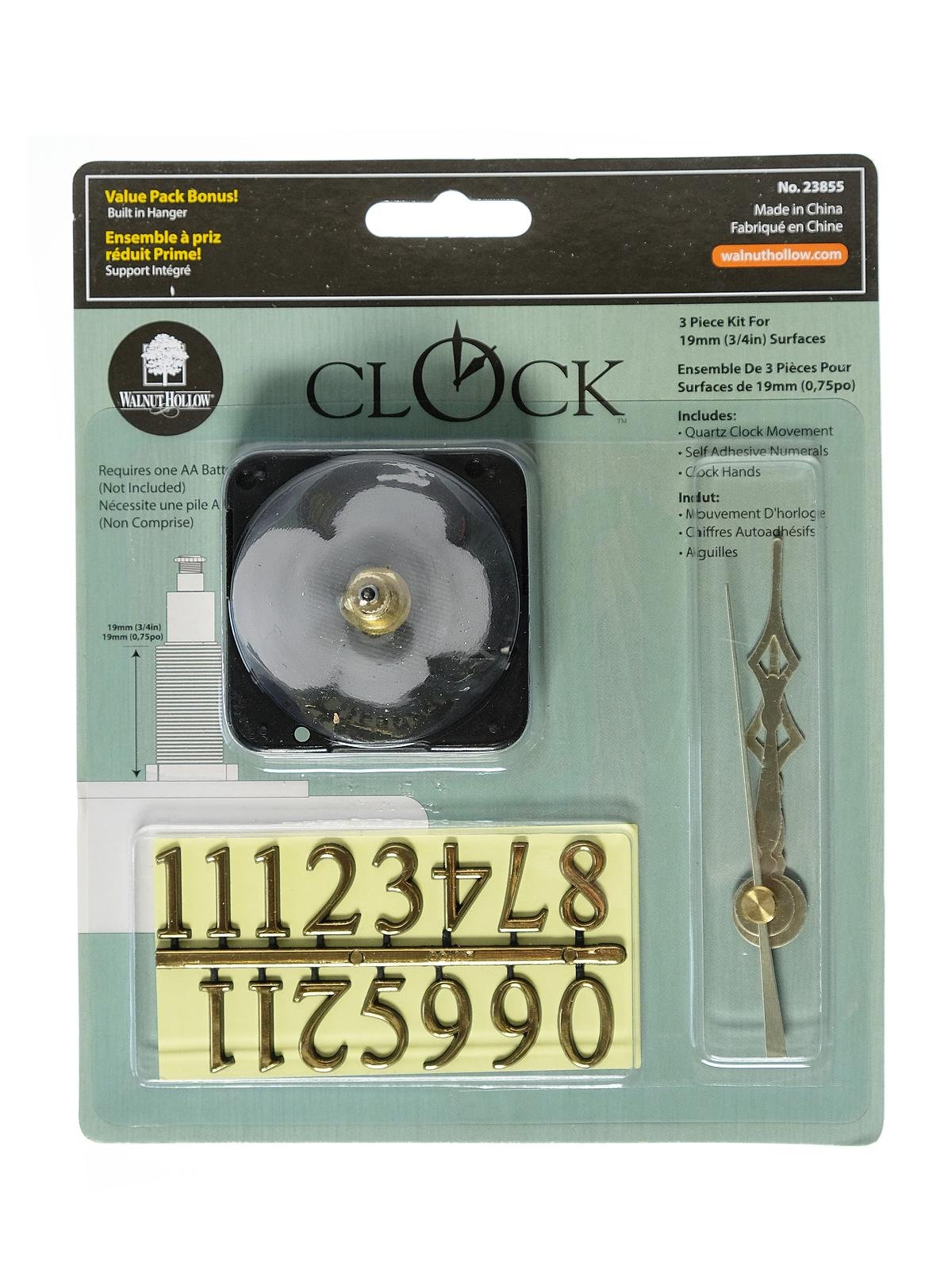 3 Piece Clock Kit For 3/4 in. Surface
