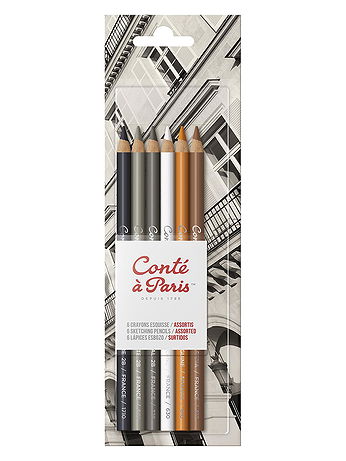 Conte - Pencil Sets - Sketching, Set of 6