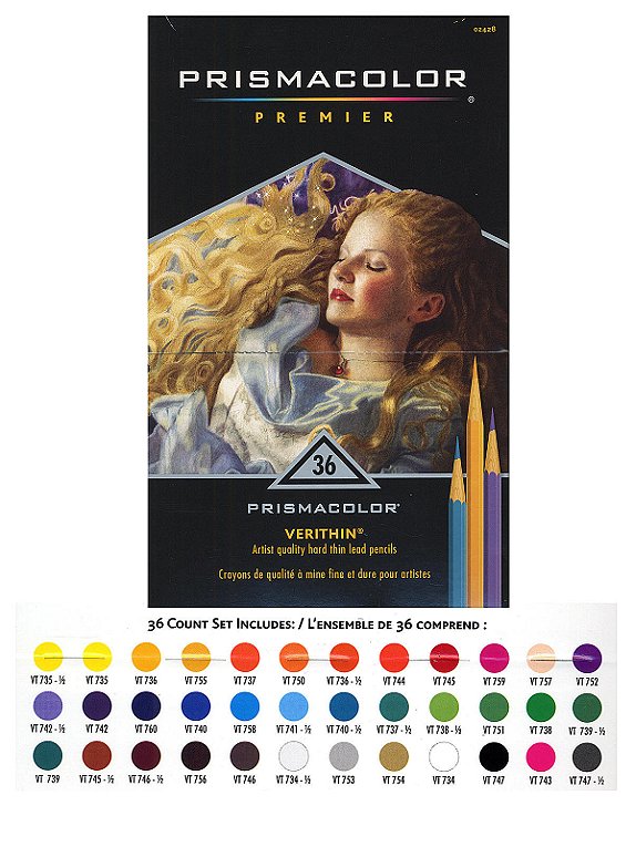 Prismacolor Verithin Colored Pencils, Assorted Colors, 12 Count