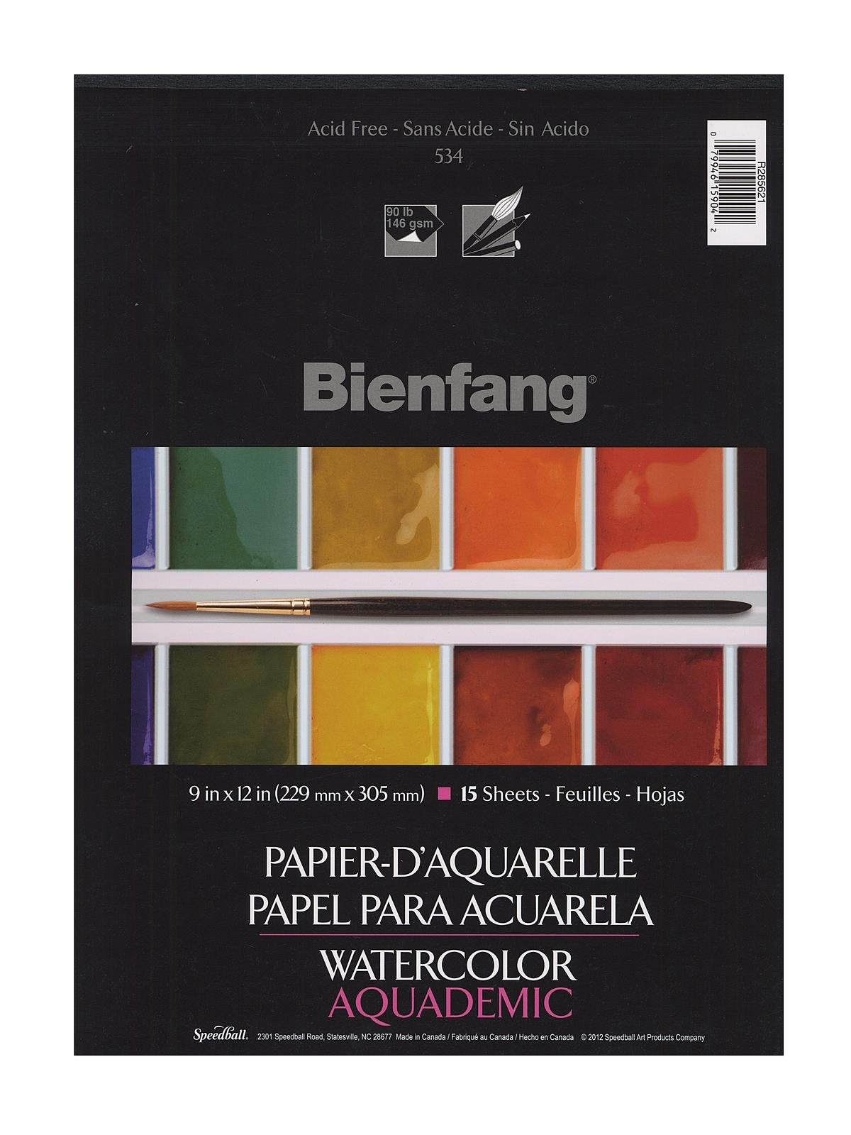 Bienfang Watercolor Paper Pad, 9 by 12-Inch