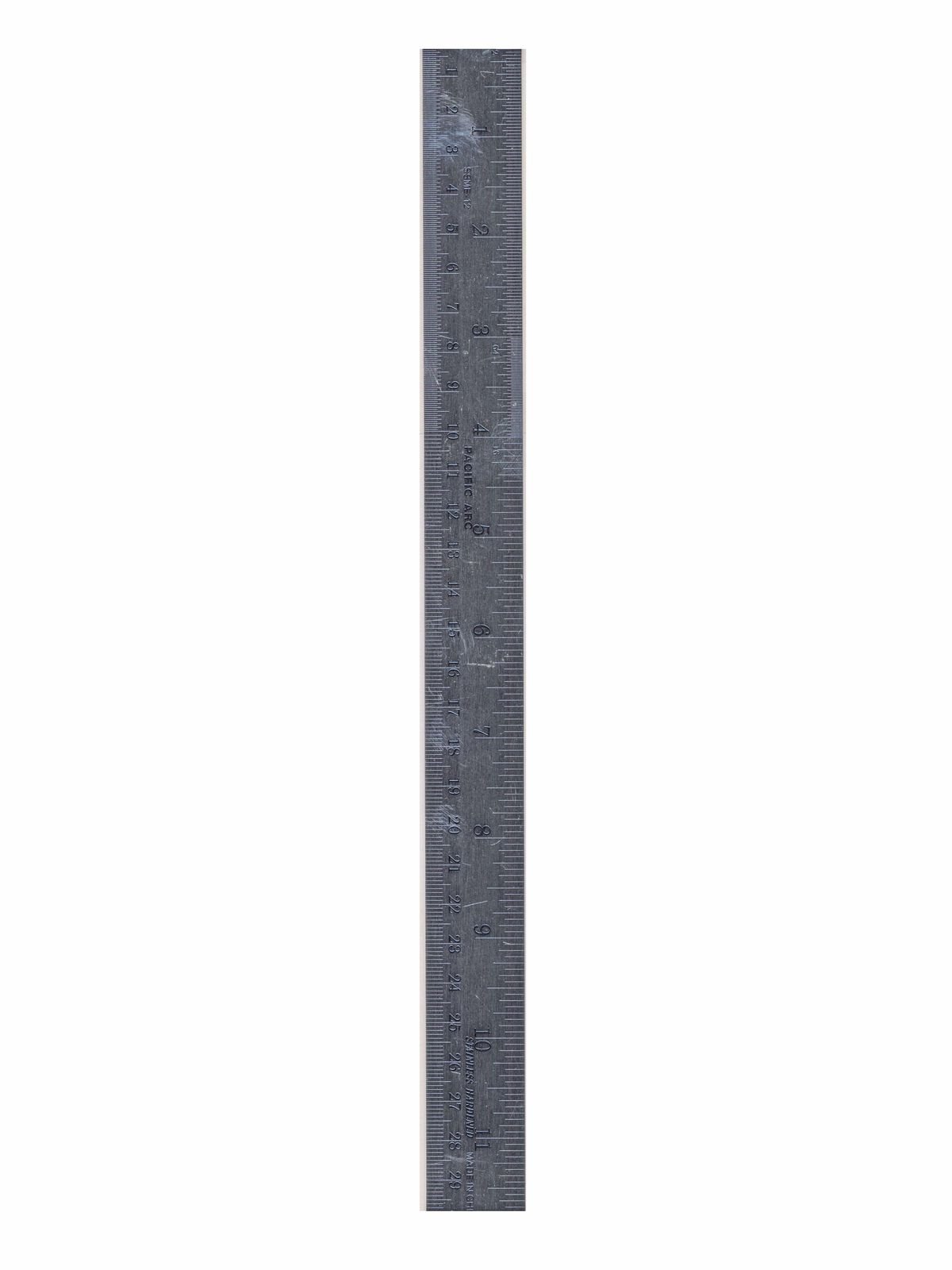 Pacific Arc Stainless Steel Rulers Inch/Metric with Conversion Table 6 in. 