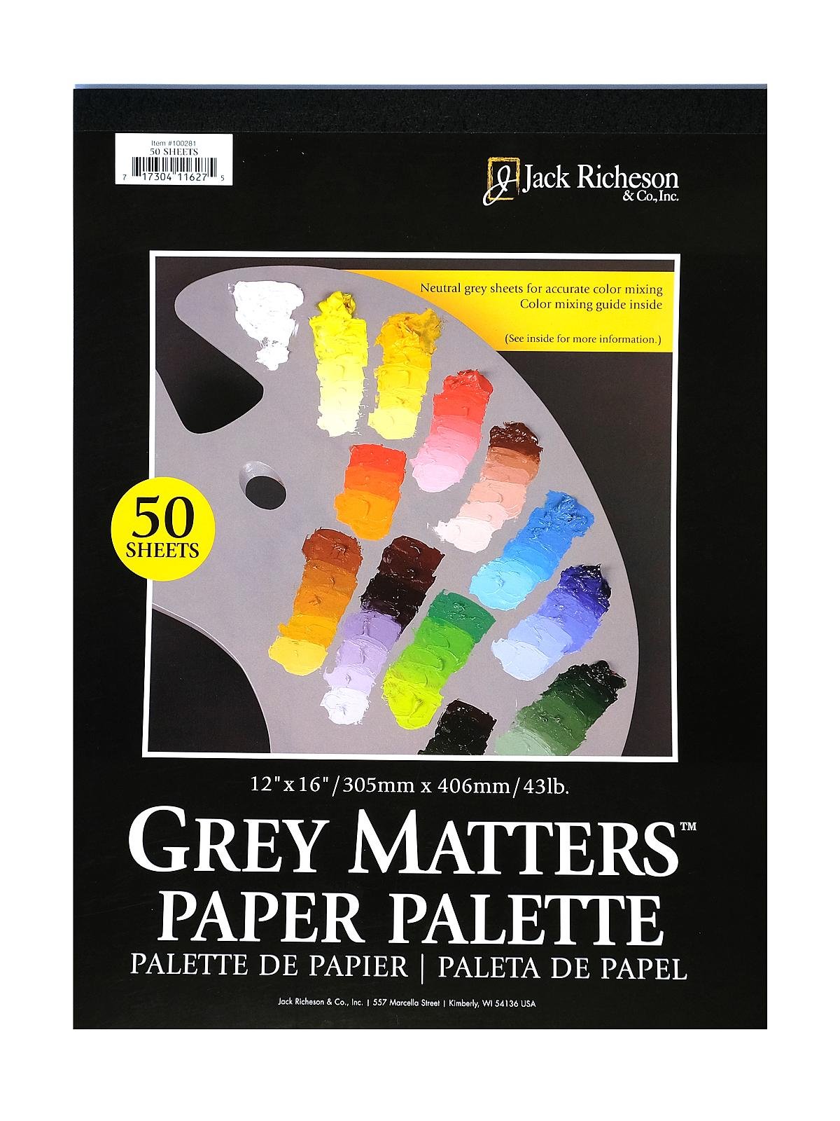 Jack Richeson 12 X 16 Grey Matters Paper Palette 43# 