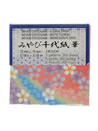 Aitoh - Origami Paper - 3 in. x 3 in., Miyabi Chiyogami, 300 Sheets