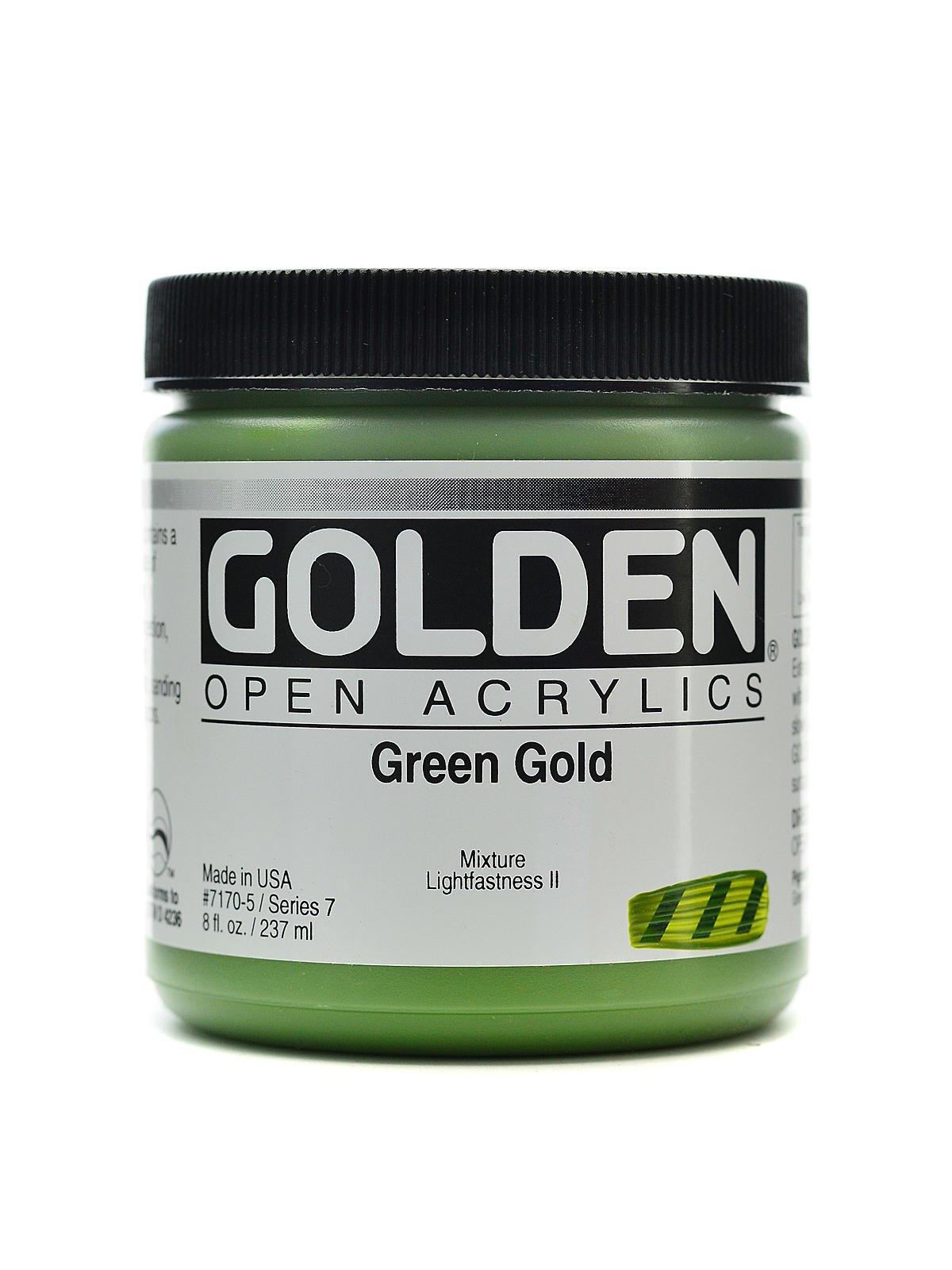 Golden Open Artist Colors Slow Drying Acrylic Paint Green Gold 5 Oz Tube