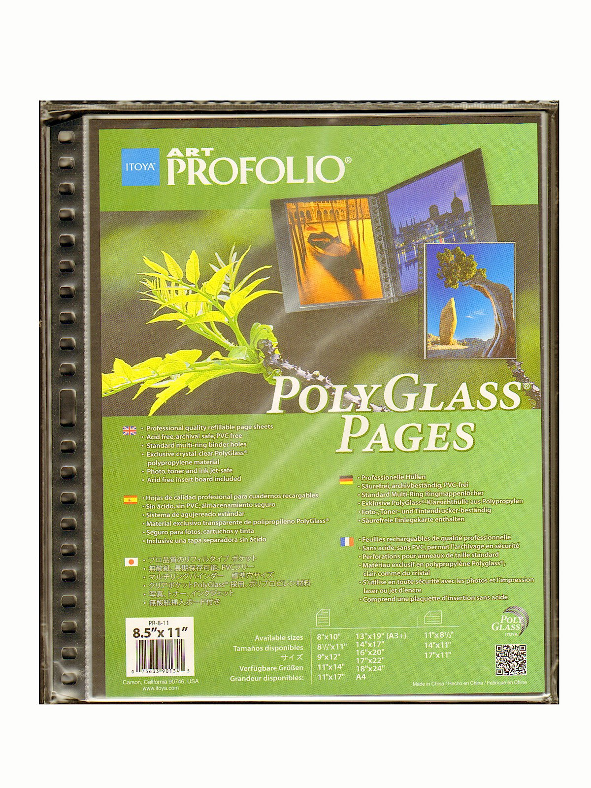 Itoya Art Profolio Polyglass Refill Pages 8.5 x 11