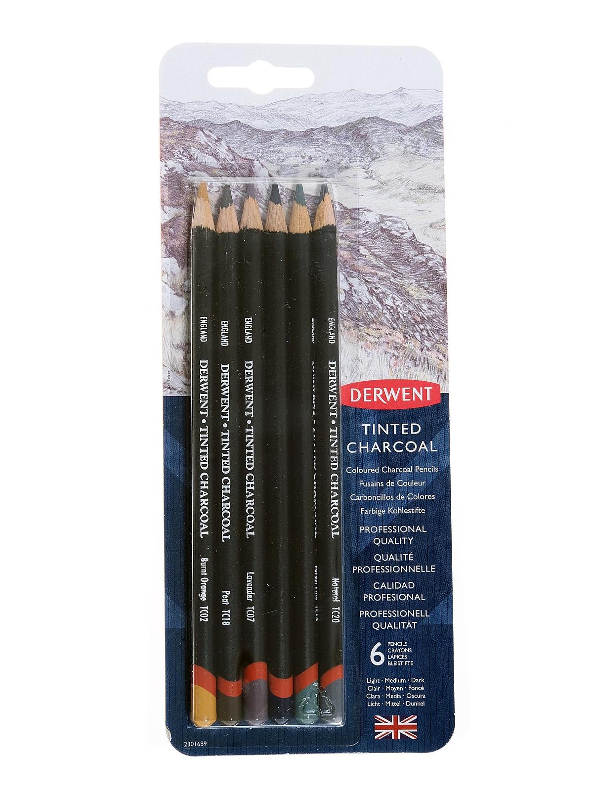 Derwent : Tinted Charcoal Pencil : Mountain Blue