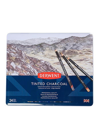 Derwent - Tinted Charcoal Pencil Sets - Set of 24