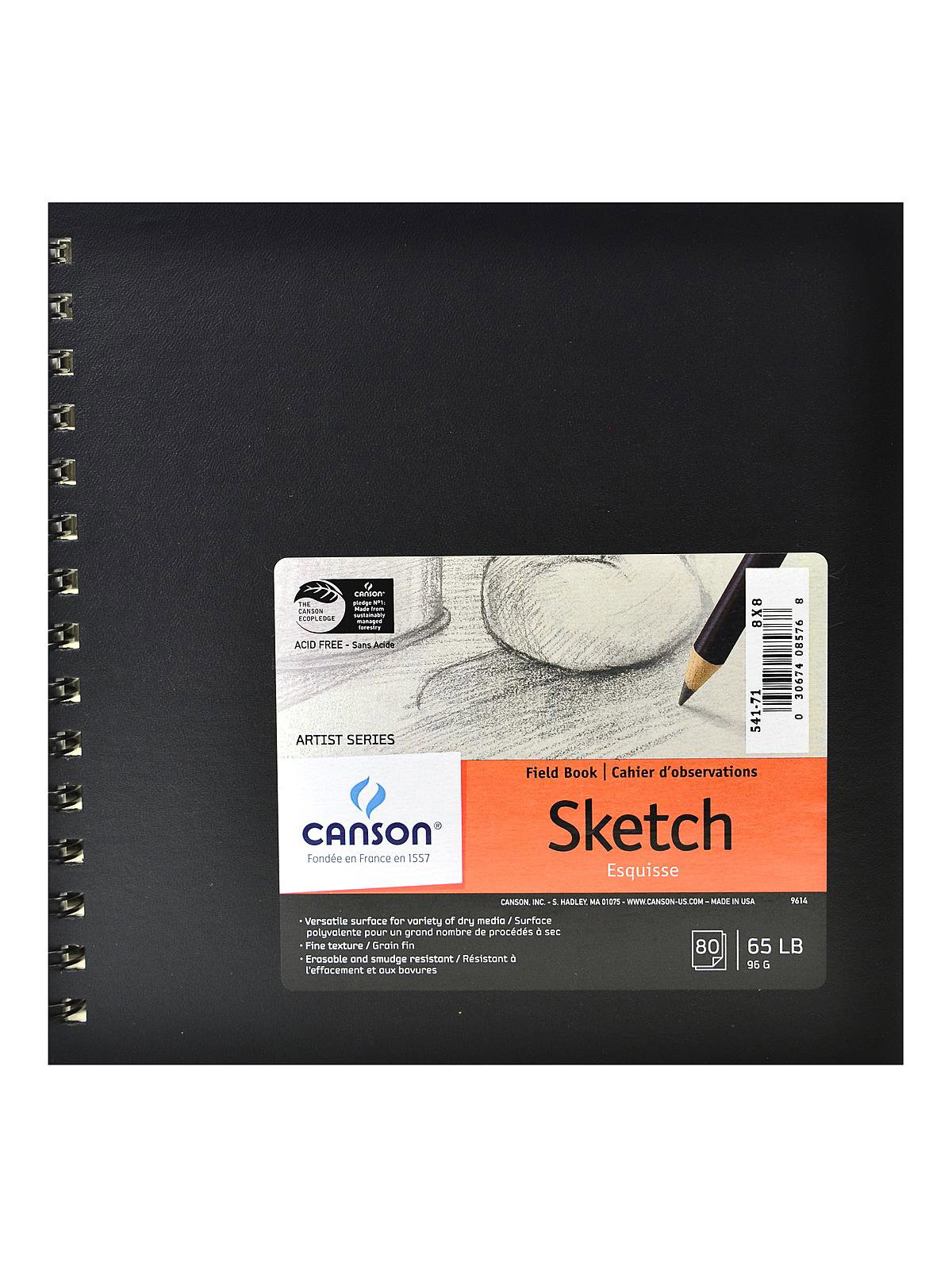 Canson Artist Series Universal Paper Sketch Pad, for Pencil and Charcoal,  Micro-Perforated, Side Wire Bound, 65 Pound, 14 x 17 Inch, 100 Sheets 14