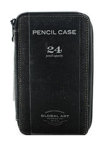 Global Art - Canvas Pencil Cases - Black, Holds 24 Pencils