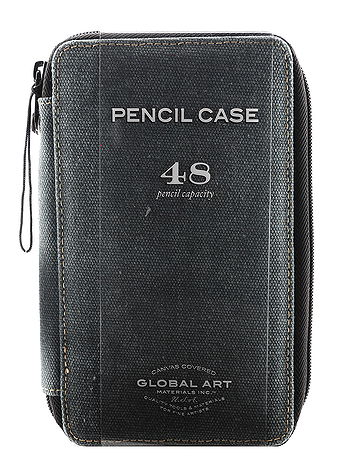 Global Art - Canvas Pencil Cases - Steel Blue, Holds 48 Pencils