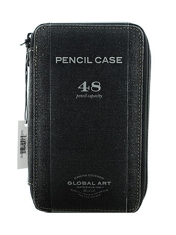 Global Art - Canvas Pencil Cases - Black, Holds 48 Pencils