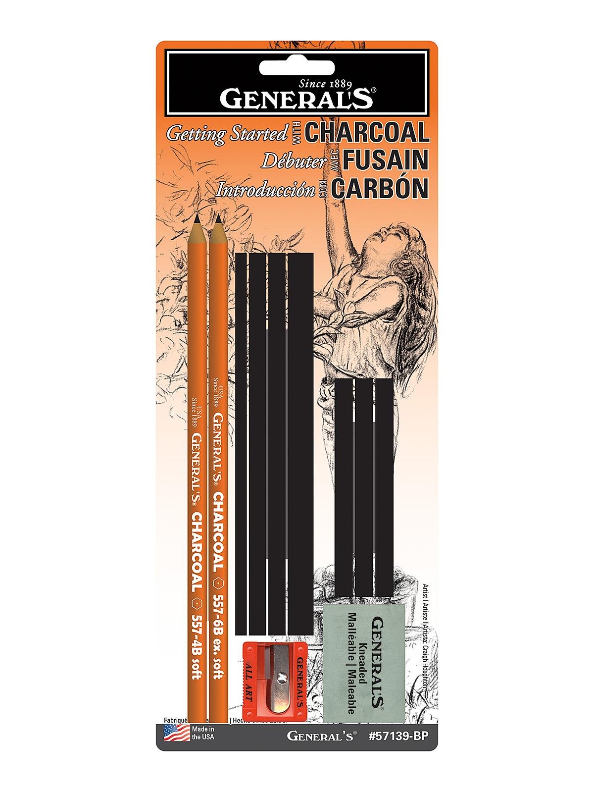GETHPEN Professional Charcoal Pencils Drawing Set - 7 Pieces Super