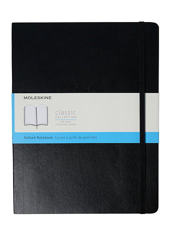 Moleskine - Classic Soft Cover Notebooks - Black, 7 1/2 in. x 9 3/4 in., 192 Pages, Dotted