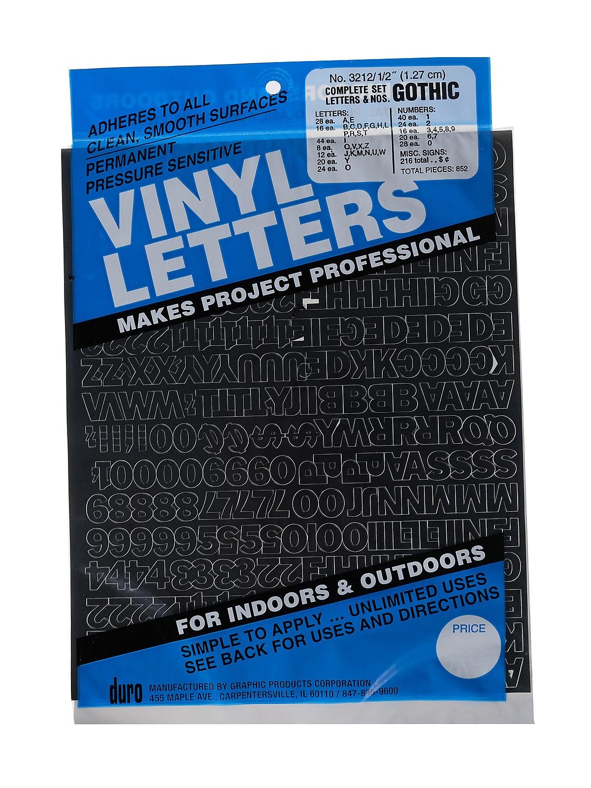 DURO Permanent Adhesive Vinyl Letters Numbers 3 4 423248 for sale online 