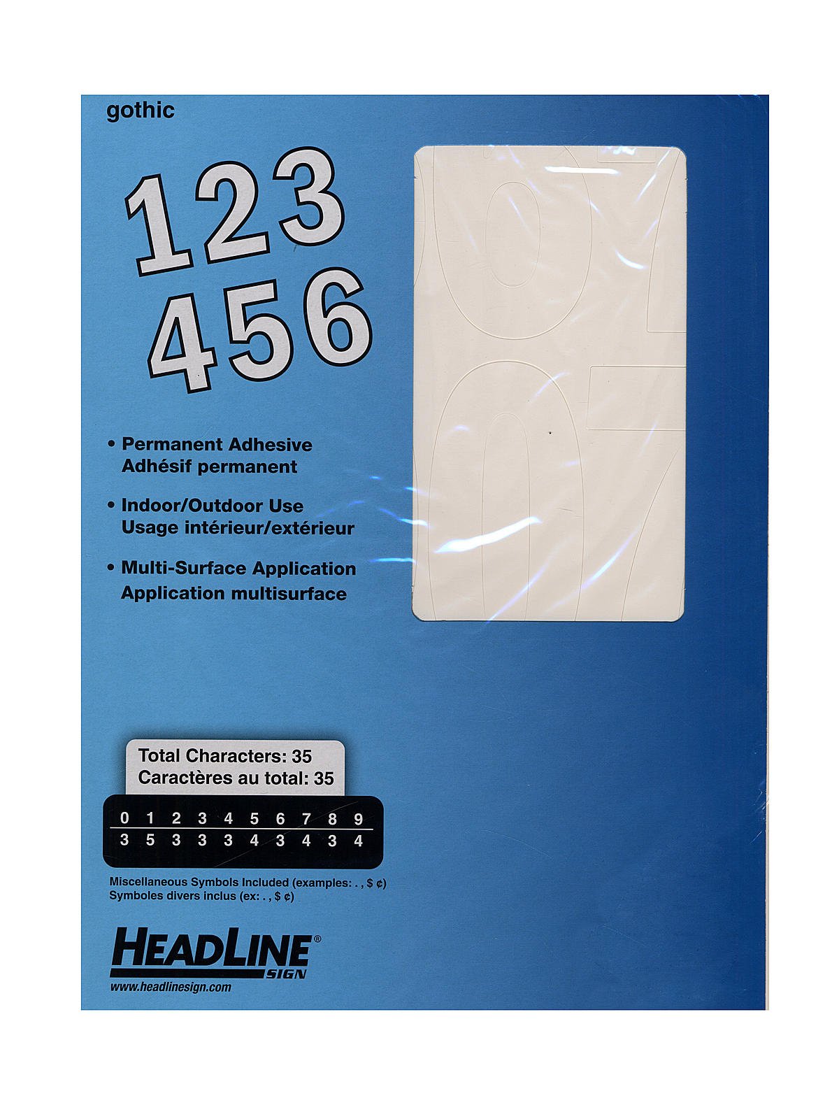 HeadLine White Vinyl Stick-on Letters Or Numbers