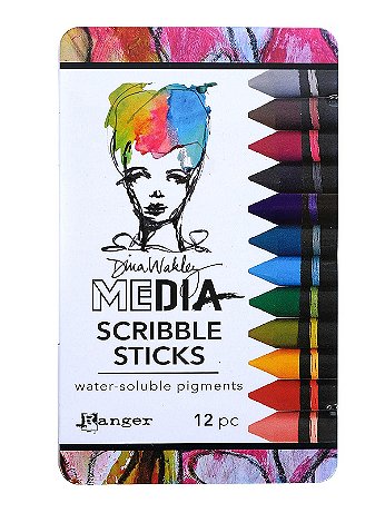 Ranger - Dina Wakley Media Scribble Sticks - Set 2, 12 Pieces
