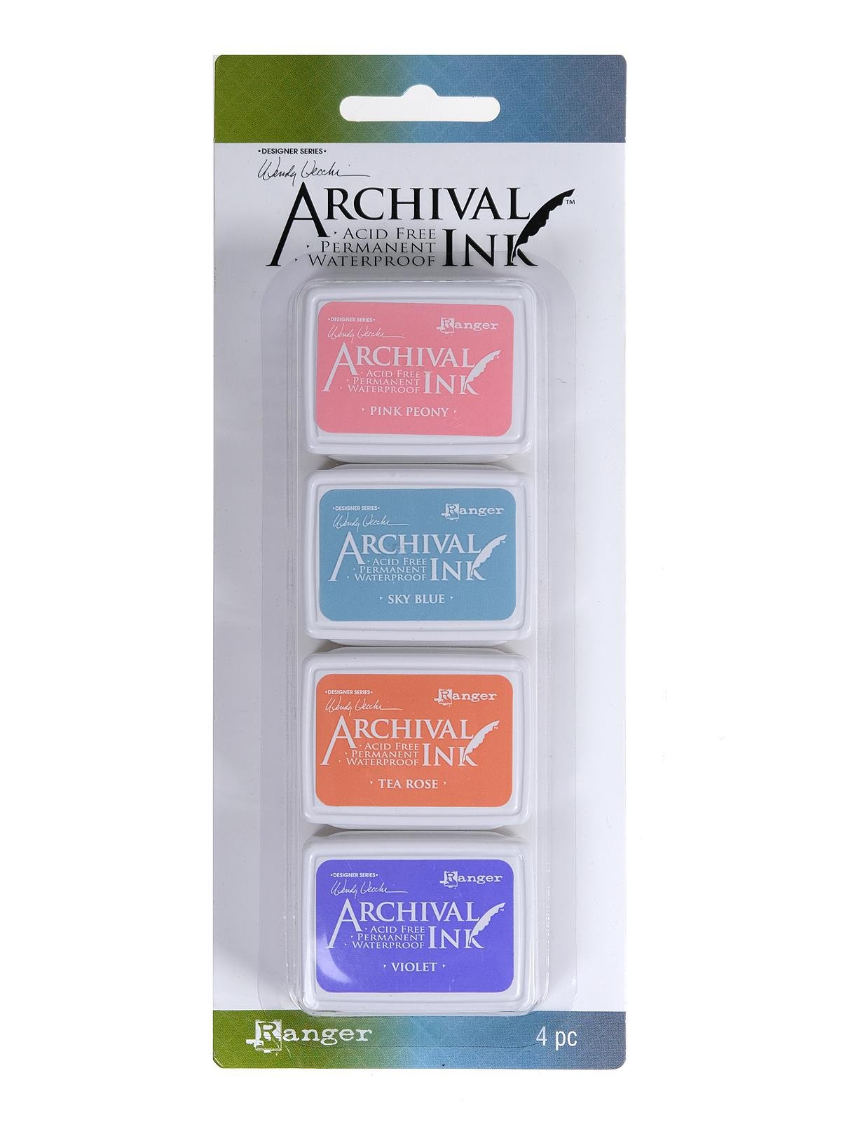  Ranger Mini Archival Ink Pads Bundle Complete Set Includes  Wendy Vecchi 10 Packs Bundle - 40 Ink Pads totals with Bonus Mixing Cups :  Arts, Crafts & Sewing