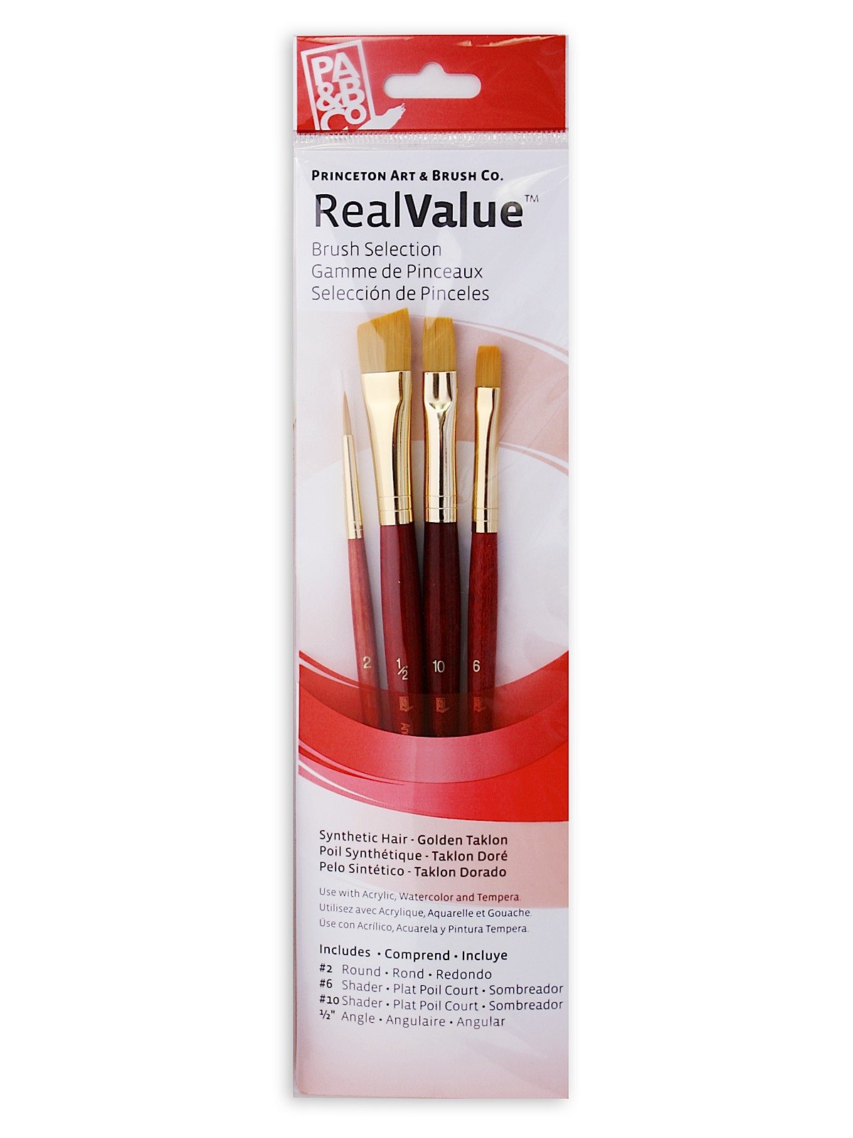 Princeton Real Value Series Red Short Handled Brush Sets 