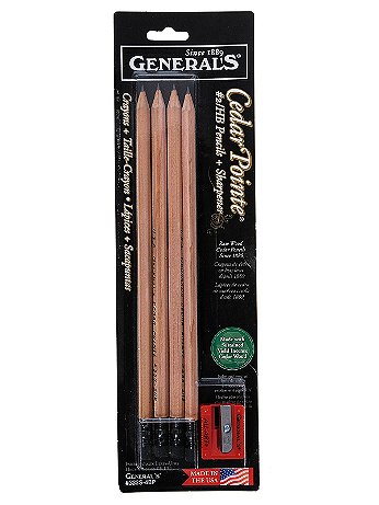 General's - Cedar Pointe Pencils + Sharpener - 2HB 4 Pack