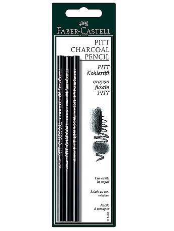 Faber-Castell - Pitt Natural Willow Charcoal Pencil Set - Set of 3