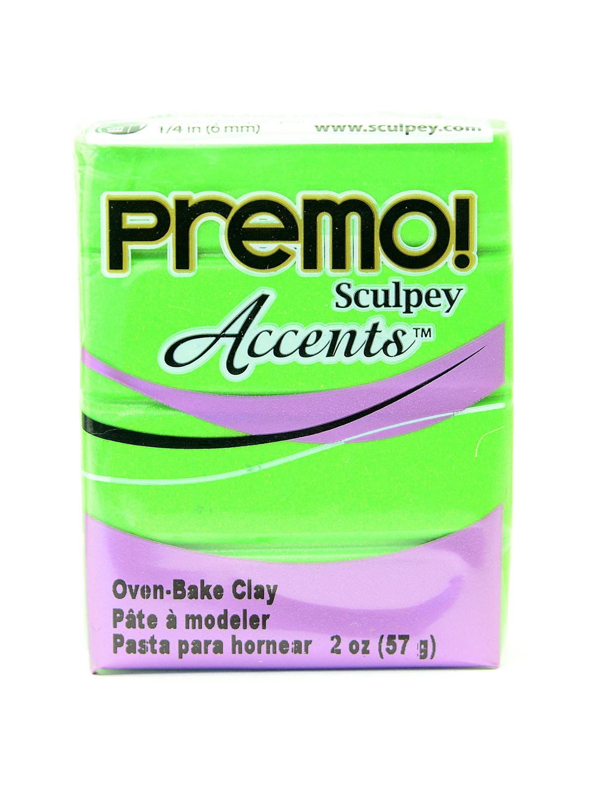 Sculpey Premo Polymer Oven-Baked Clay 2oz Bright Green Pearl 5035