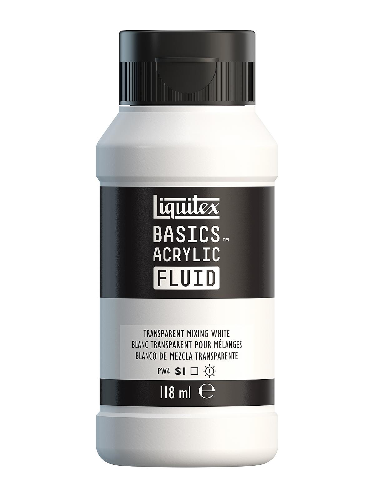 Liquitex BASICS Acrylic Fluid - Titanium White, 4oz Bottle